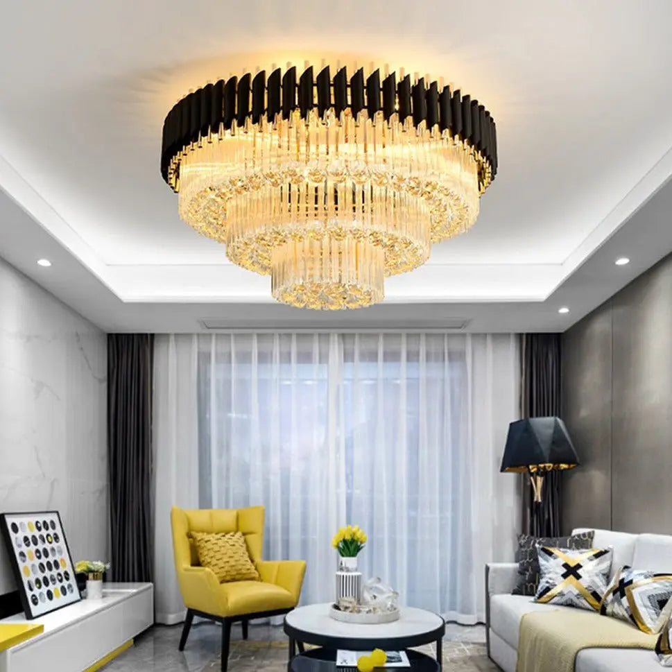 Round Designer Crystal Ceiling Lamp — alternate product view 4