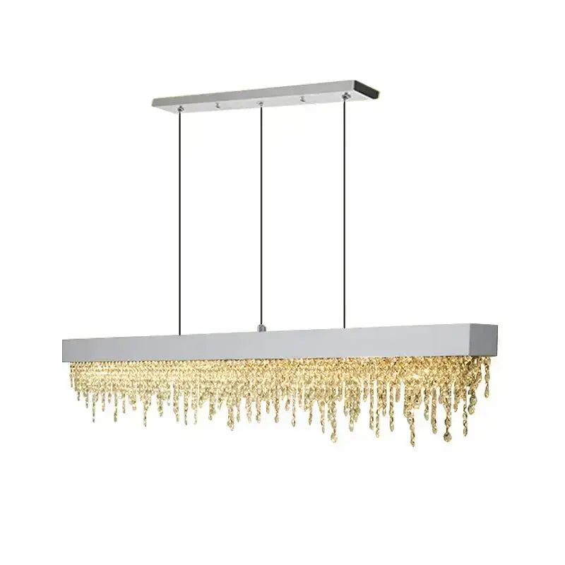 Modern Crystal Rectangle Chandelier - Chrome — product view