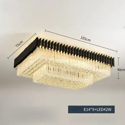 Rectangle Crystal Designer Ceiling Chandelier — alternate product view 7