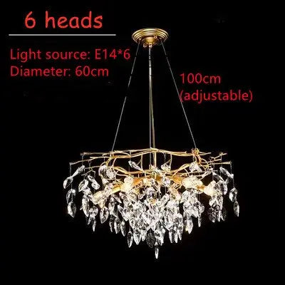 Modern Luxury Gold Crystal Art Decor Chandelier — alternate product view 11