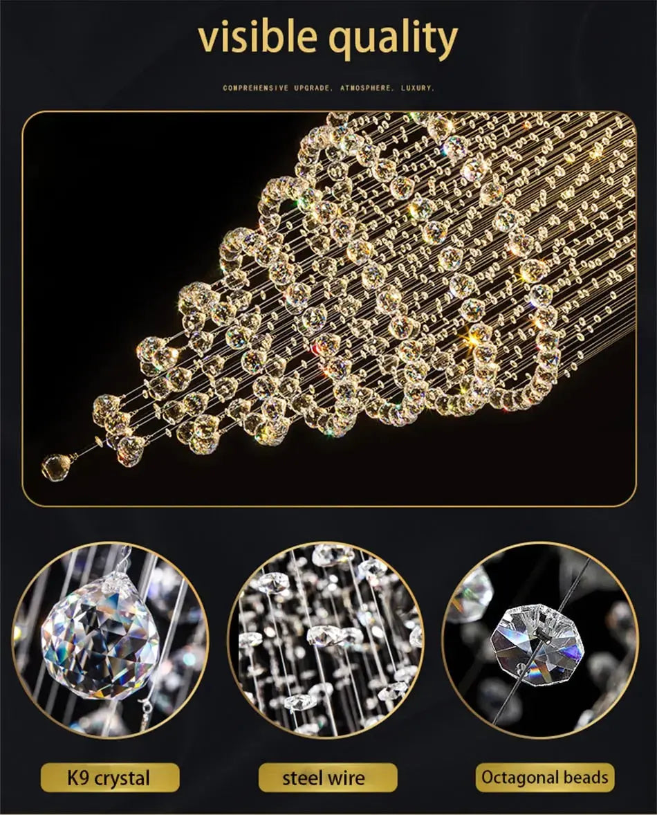 Modern Drop Crystal Chandelier — alternate product view 5