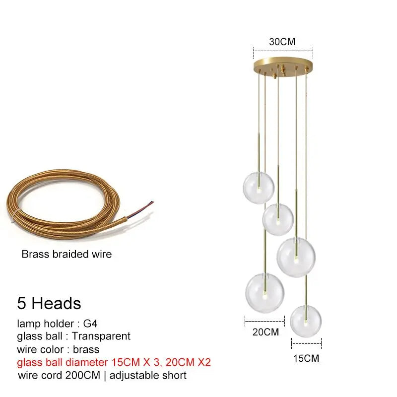 Modern Luxury Glass Ball Chandelier — alternate product view 12