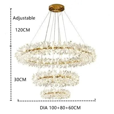 New Luxury Crystal Flower Chandelier — alternate product view 15
