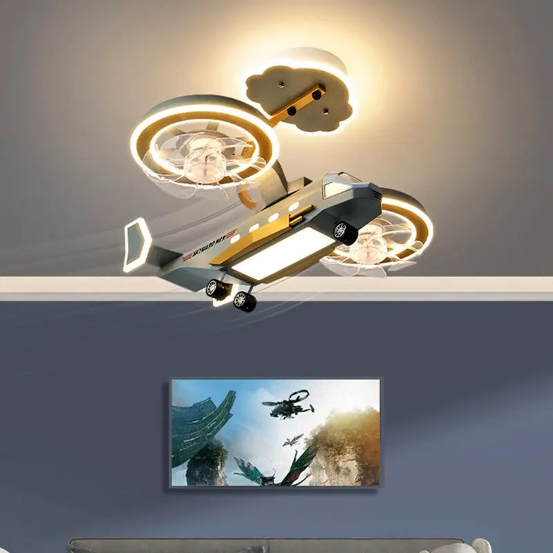 Boy Bedroom Chandelier Ceiling Fan Without Blades — alternate product view 2