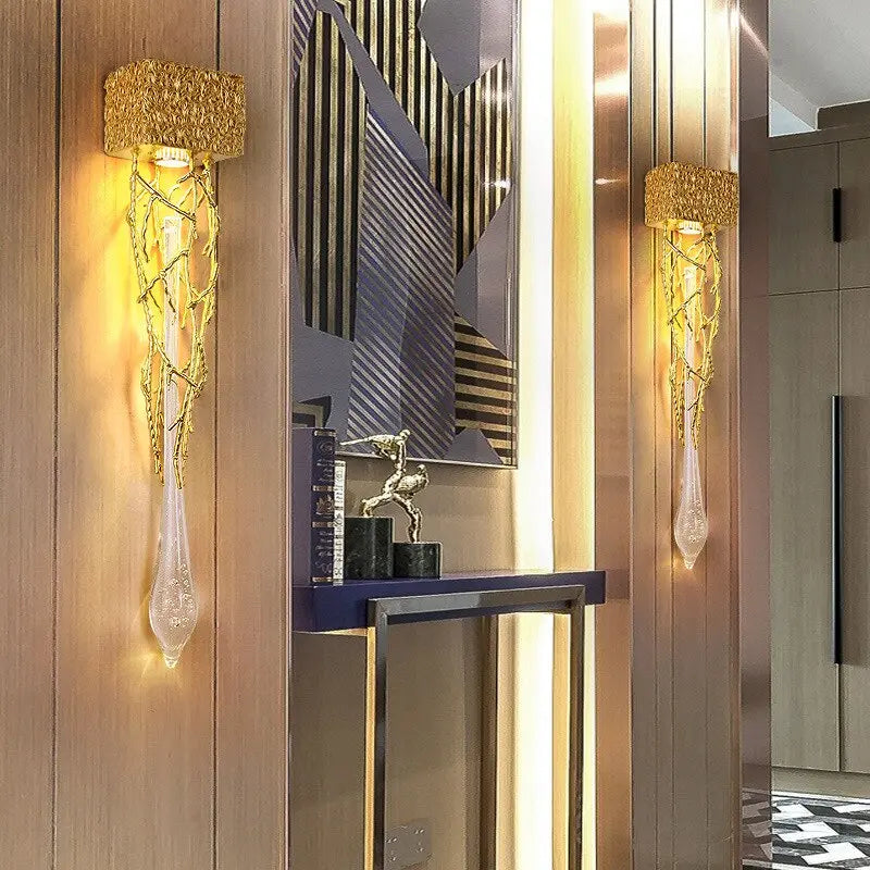 Nordic Transparent Crystal Gold Wall Lamp — alternate product view 2