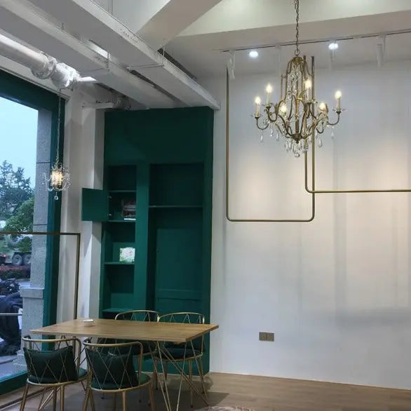Retro Gold Crystal Chandelier — alternate product view 7