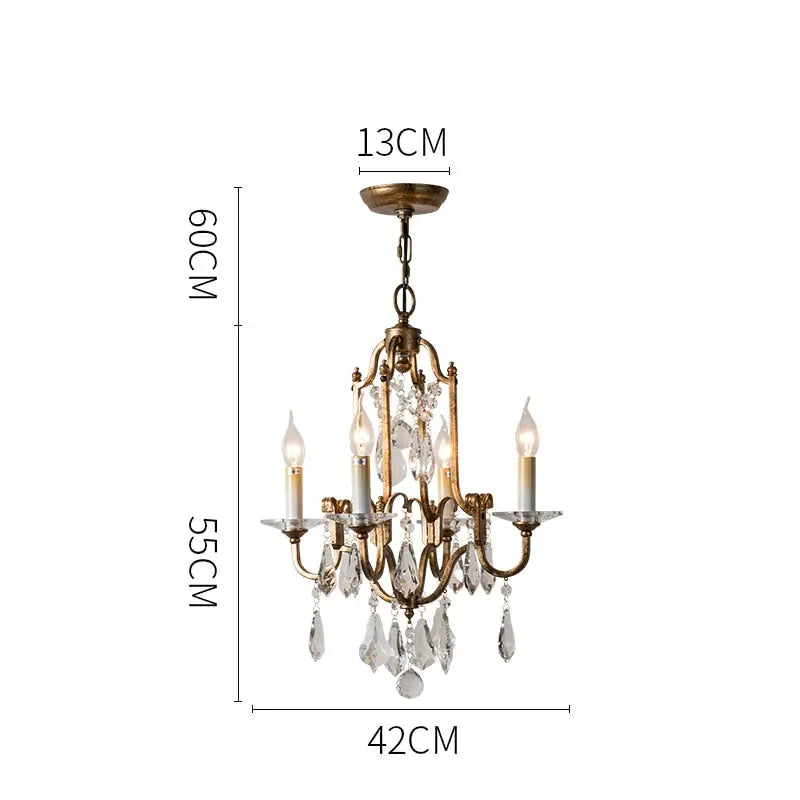 Retro Gold Crystal Chandelier — alternate product view 11