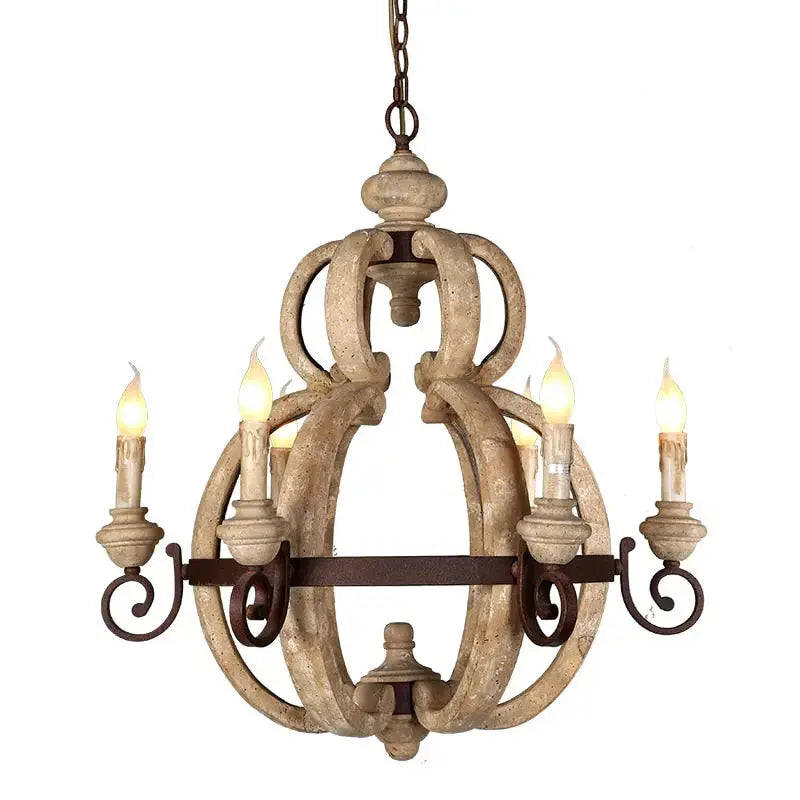 Rustic Wood Chandelier — alternate product view 1