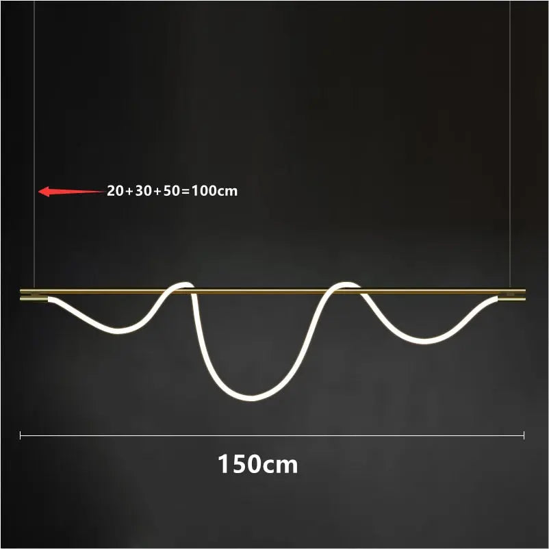 Modern Long Hose Led Chandelier - Brass — alternate product view 14