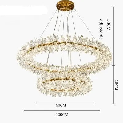 New Luxury Crystal Flower Chandelier — alternate product view 17