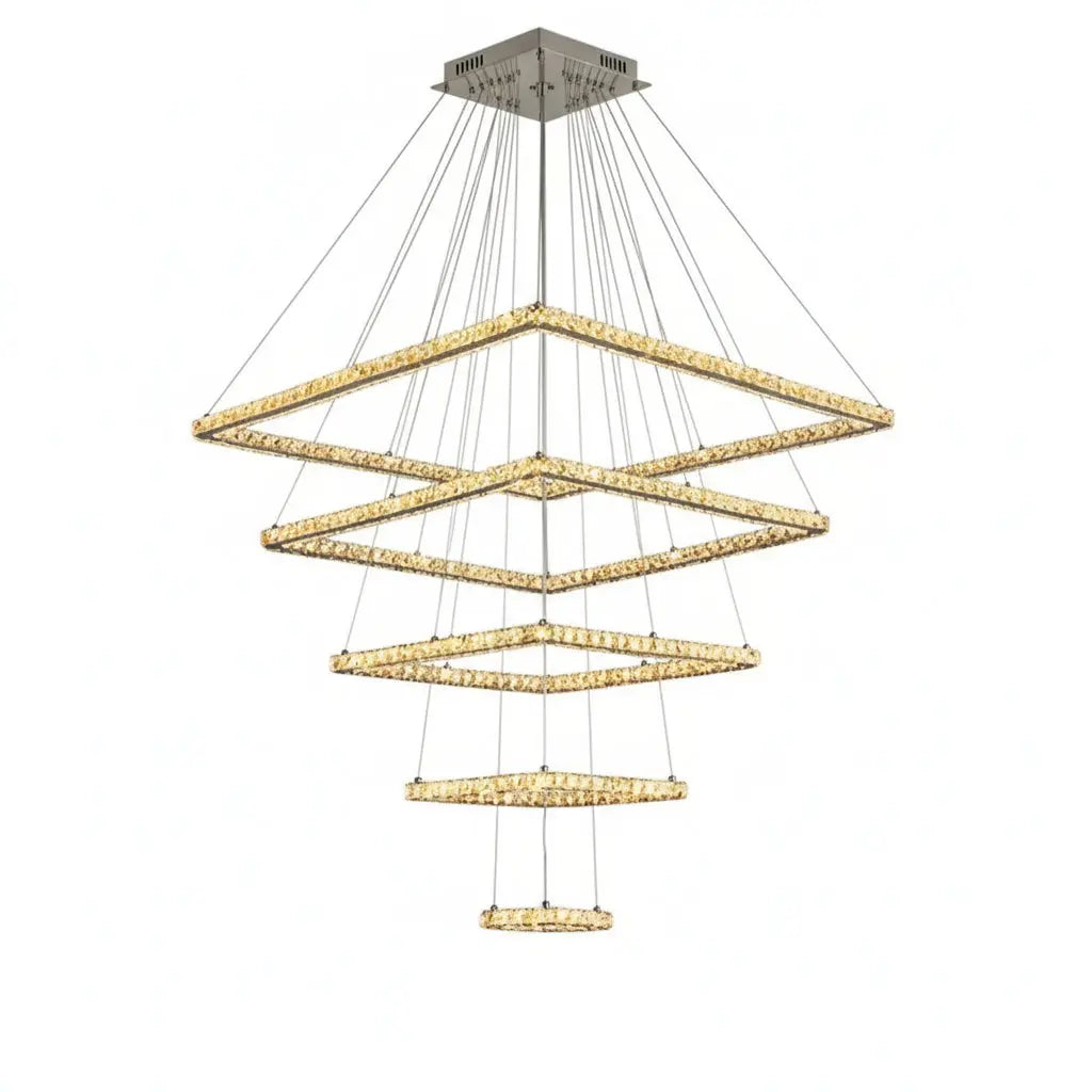 Modern Crystal Square Pendant Light — alternate product view 1