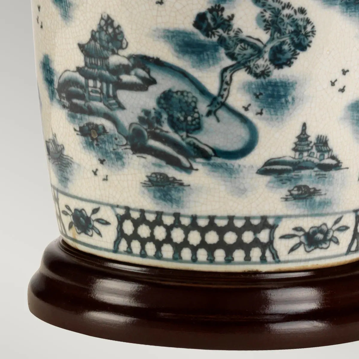 Traditional Blue Table Lamp — close-up design detail 3