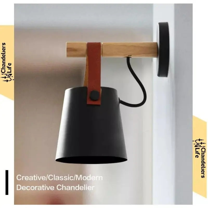 Nordic Wooden Wall Lamp — alternate product view 2