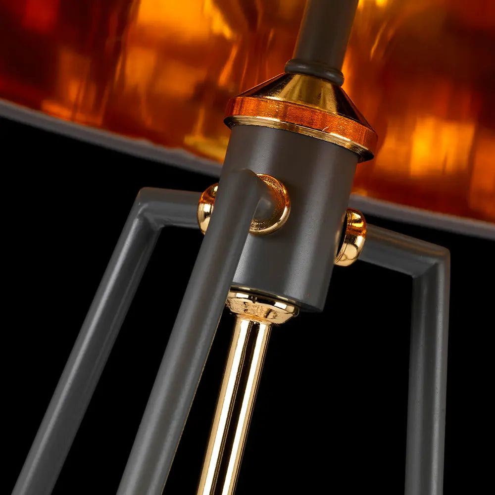 Ferrara Table Lamp - Grey and Polished Gold — close-up design detail