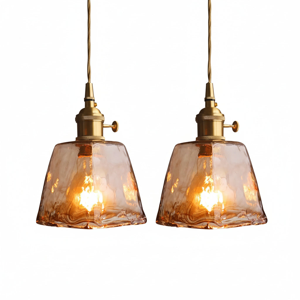 Modern Brass Glass Pendant Lights — product view