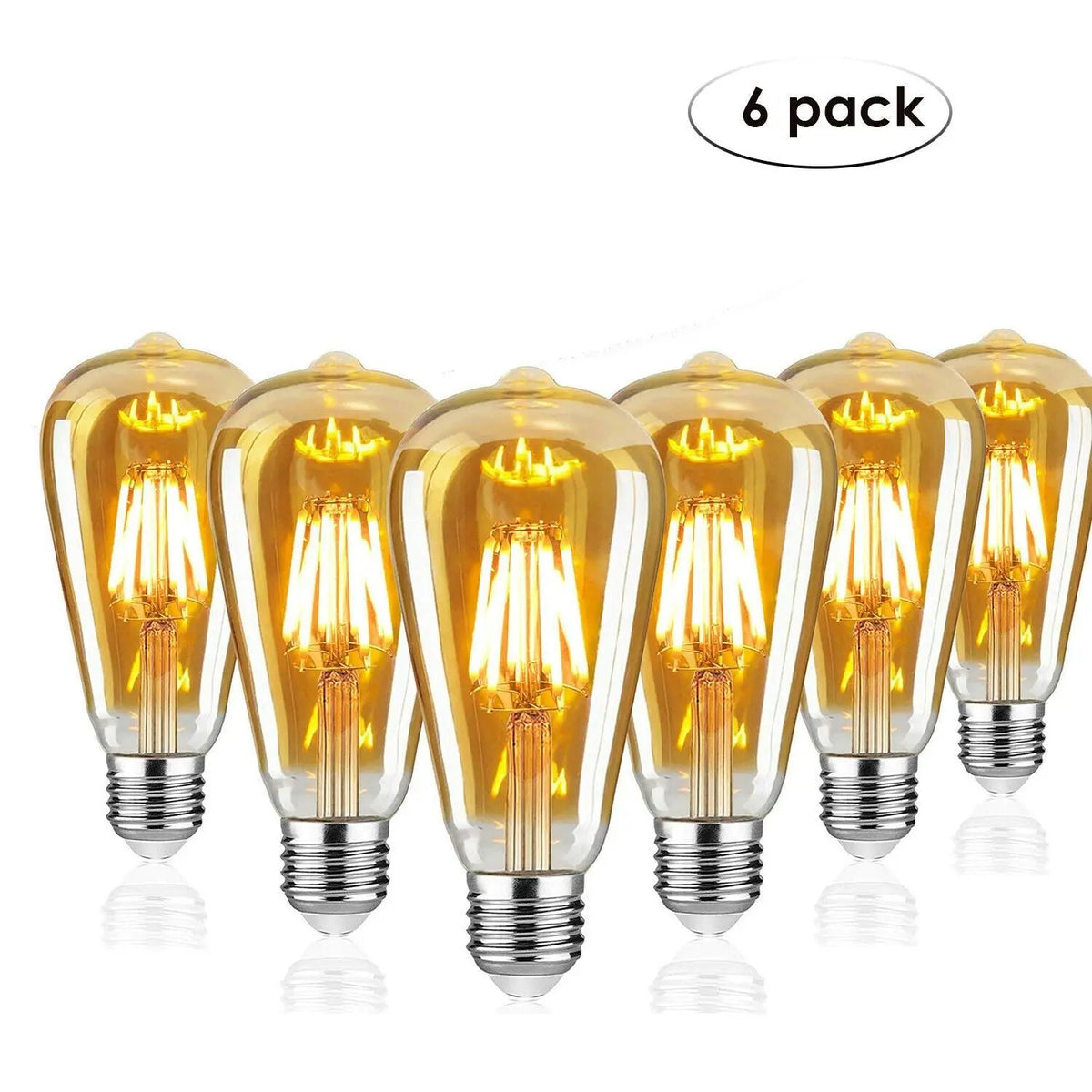6 Pack E27 Vintage Industrial LED Bulb — alternate product view 2
